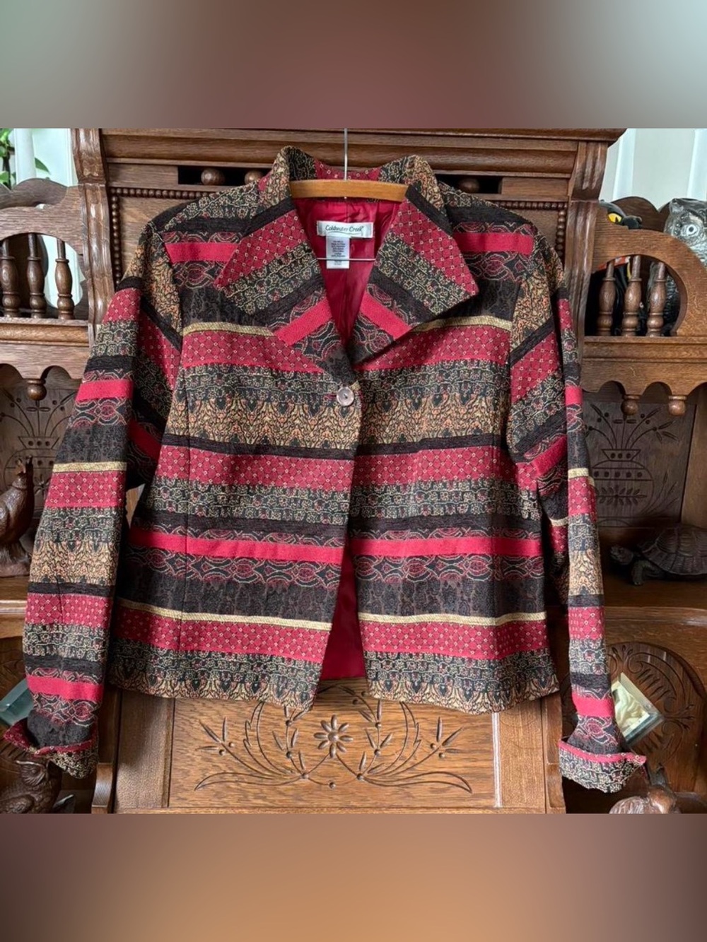 Beautiful tapestry light button up jacket from Coldwater Creek size large